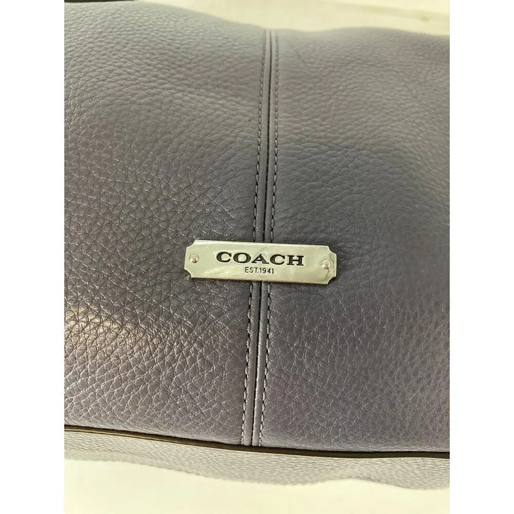 COACH F23960 PURPLE -GRAY PEBBLED LEATHER HOBO BAG